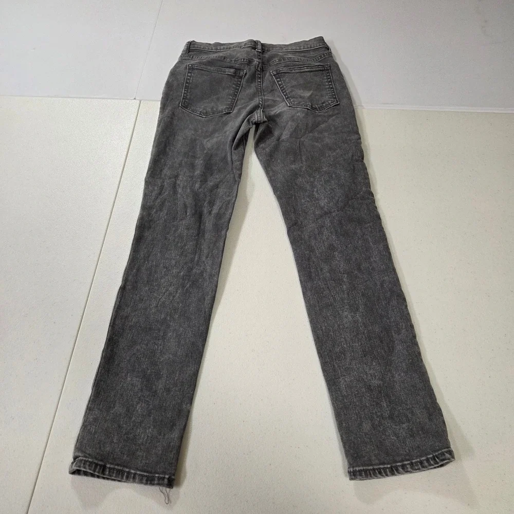 Gap Kids Boys Gray Acid Wash Stretch Slim Straight Denim Jeans Size 10 Regular